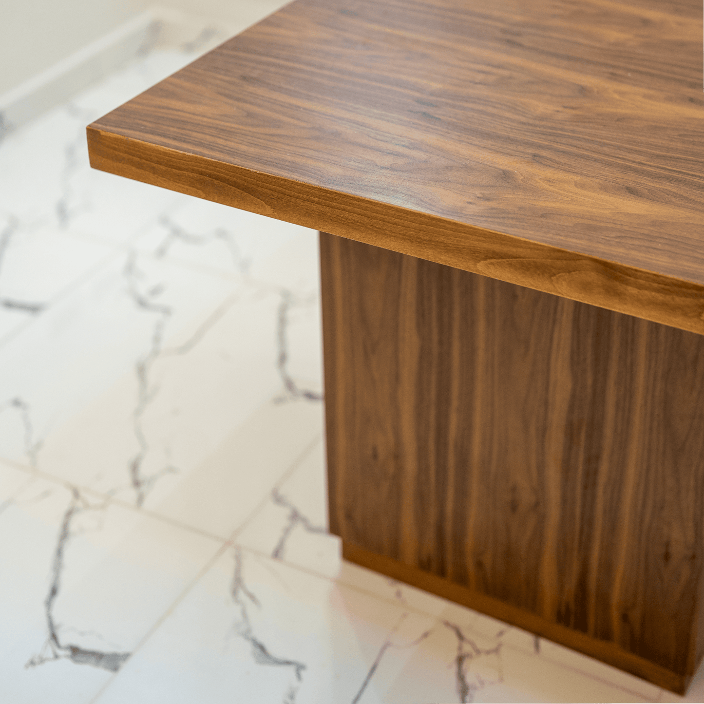Modern wooden desk with elegant design for stylish home office workspace