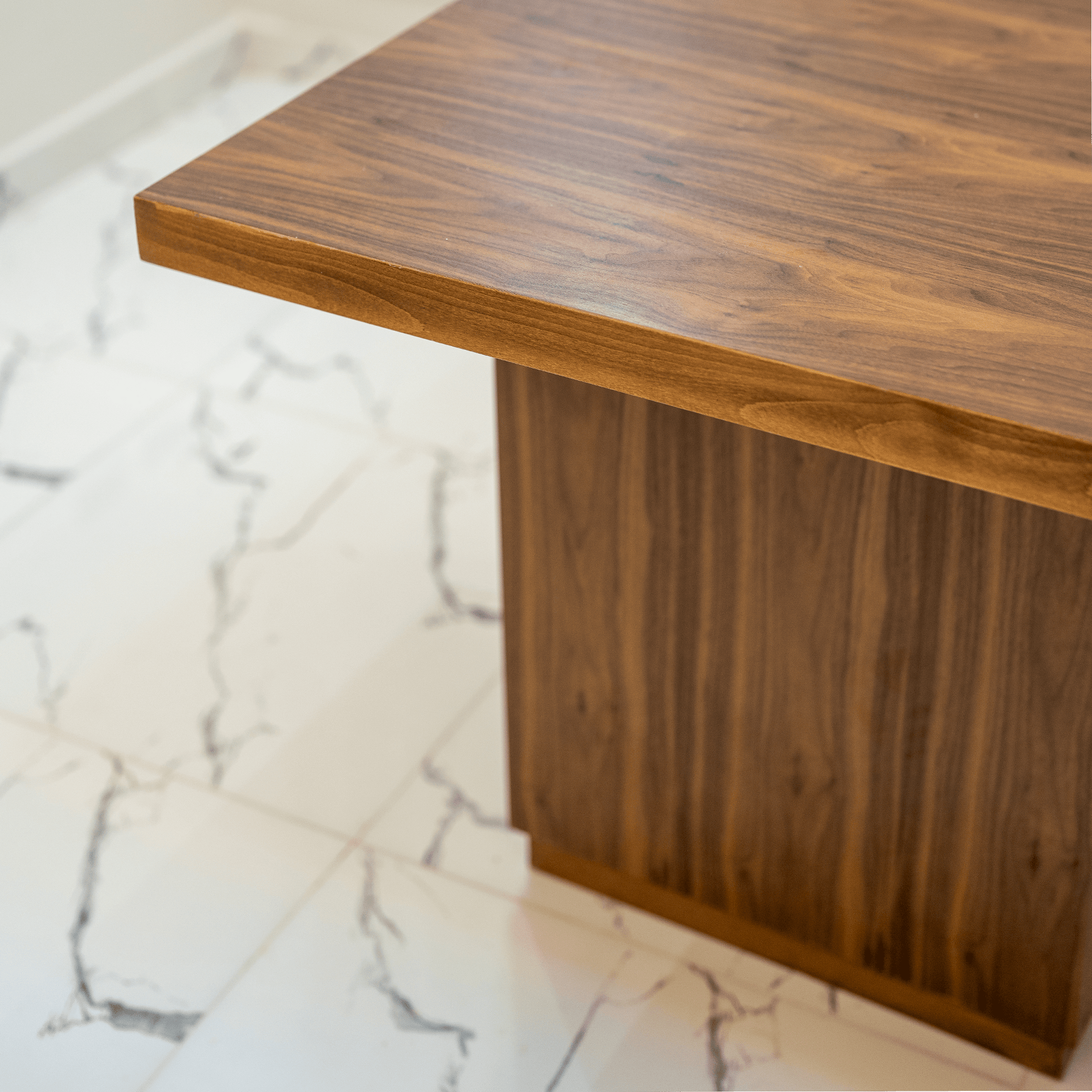 Modern wooden desk with elegant design for stylish home office workspace